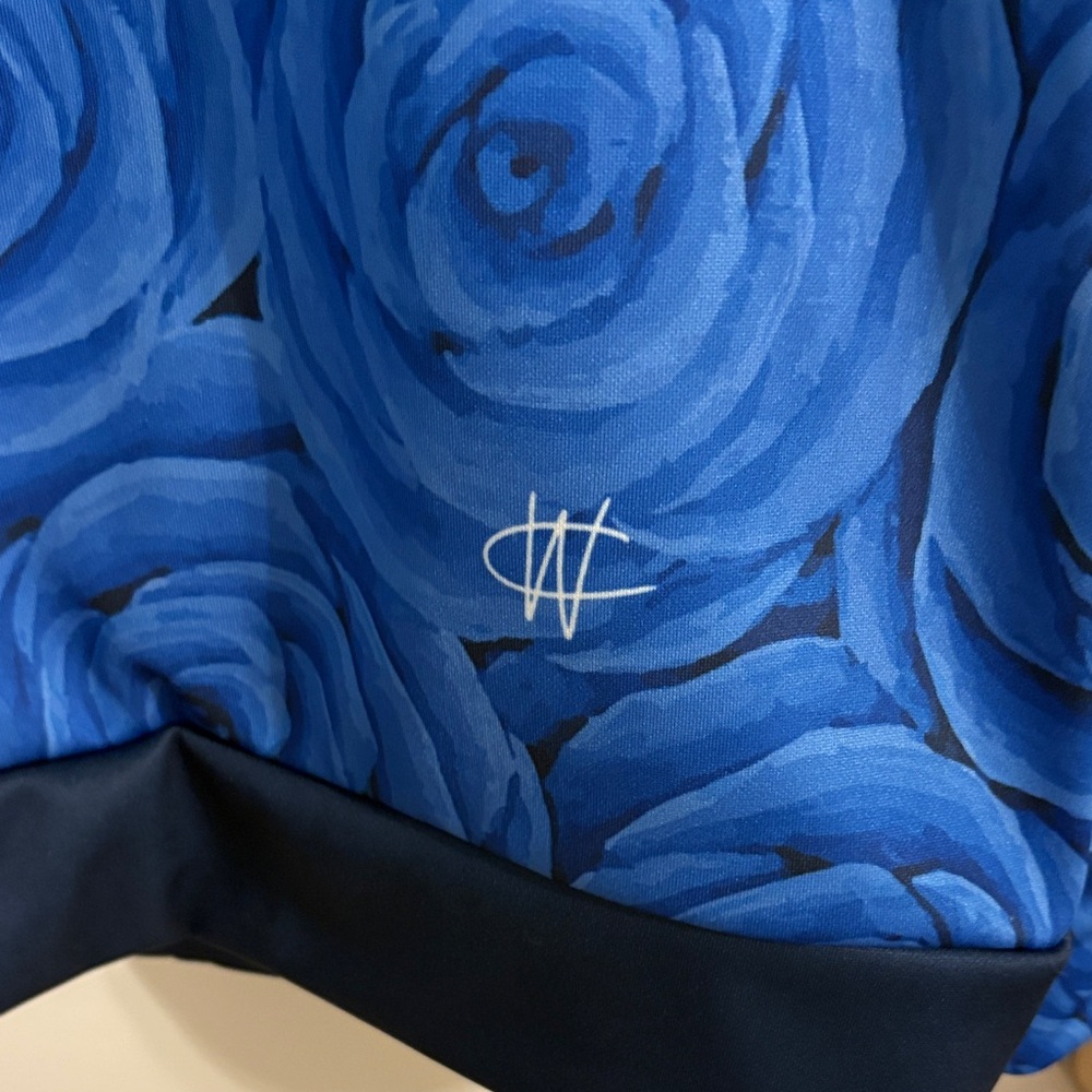 Blue Rose Patterned Zip Up Jacket - image 3